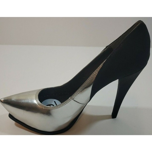 Circus by Sam Edelman~Woman Size 9~ Black/Silver Evening Platform Heel Shoes NEW - Picture 5 of 12
